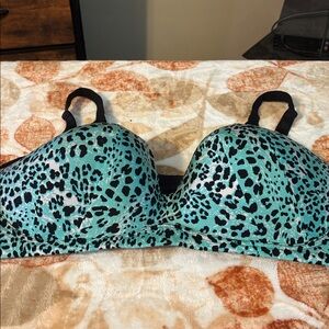 Leopard Print Bra in Blue and Black